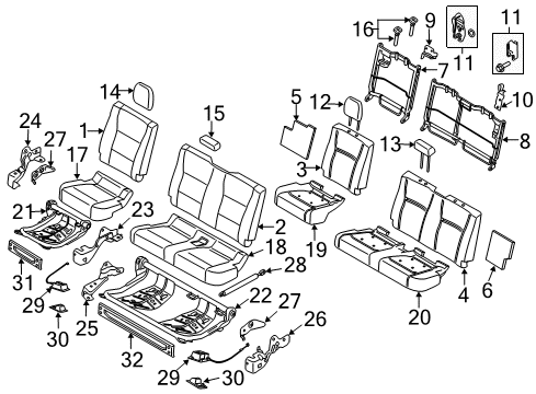 1985 Lincoln Continental FRAME - REAR SEAT BACK RETAINI Diagram for JC3Z-16613A38-A