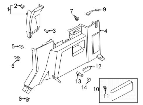 2023 Ford Bronco Interior Trim - Quarter Panels Diagram 4