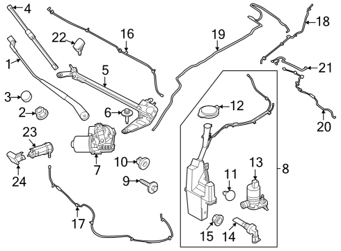 2022 Ford Mustang Mach-E MOTOR AND PUMP ASY Diagram for M1PZ-17664-A