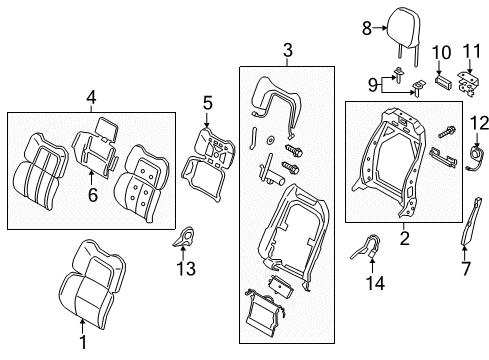 2020 Lincoln Navigator Front Seat Components Diagram 1