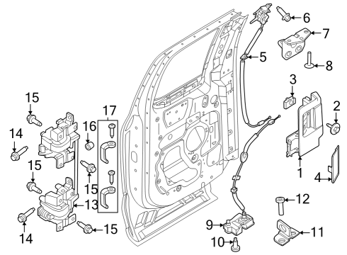 2023 Ford F-250 Super Duty Lock & Hardware Diagram 3
