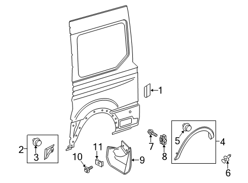 2022 Ford Transit 350 Exterior Trim - Side Panel Diagram 7