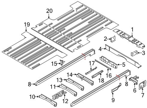 2020 Ford Transit 250 Rear Body - Floor & Rails Diagram 4