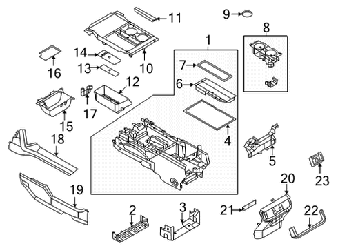 2022 Ford F-150 Front Console Diagram 8