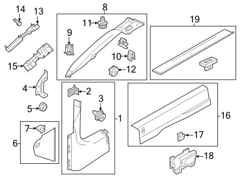 2024 Ford Mustang Interior Trim - Pillars Diagram 1