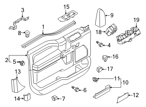 2021 Ford F-250 Super Duty PANEL ASY - DOOR TRIM Diagram for LC3Z-2823942-JA