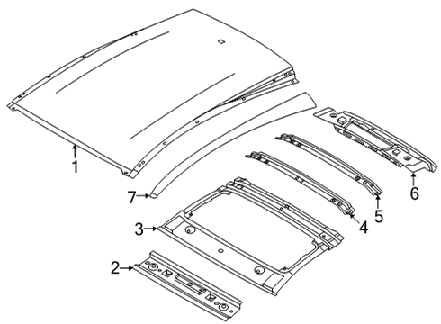 2022 Ford Mustang Mach-E Roof & Components Diagram 2