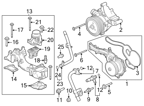 2023 Ford F-350 Super Duty Water Pump Diagram 1