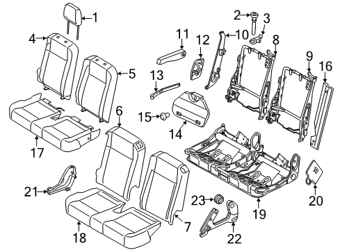 2020 Ford Transit 250 Second Row Seats Diagram 1