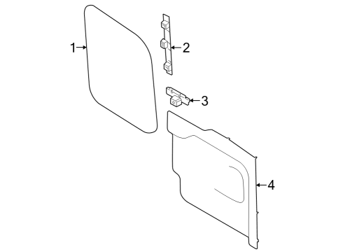 2023 Ford E-Transit Interior Trim - Back Door Diagram 1