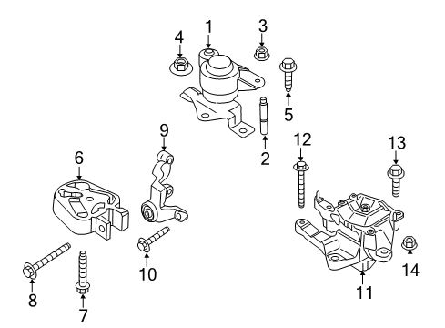 2020 Ford Fusion Engine & Trans Mounting Diagram 2