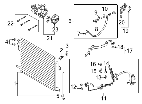 2021 Ford Explorer A/C Condenser, Compressor & Lines Diagram 2