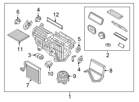 2020 Lincoln Continental A/C Evaporator & Heater Components Diagram