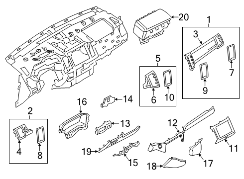 2020 Ford Ranger Cluster & Switches, Instrument Panel Diagram 2