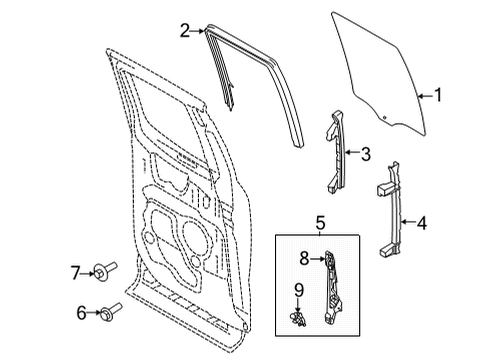2021 Ford F-150 RUN ASY - GLASS Diagram for FL3Z-1825767-B