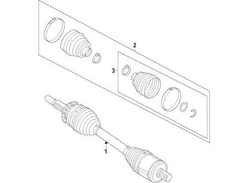 2022 Ford Mustang Mach-E Axle Shafts & Joints, Drive Axles Diagram 1