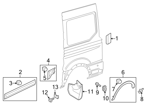 2022 Ford E-Transit Exterior Trim - Side Panel Diagram 6