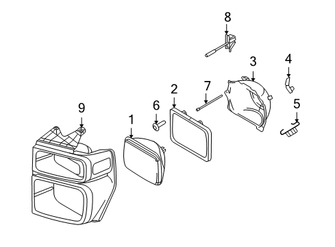 1986 Ford F-350 HEADLAMP ASY Diagram for AC2Z-13008-C