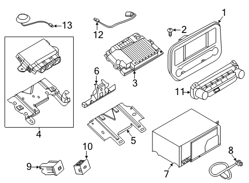 2023 Ford F-150 Radio Control Panel Diagram for GN1Z-18C858-H