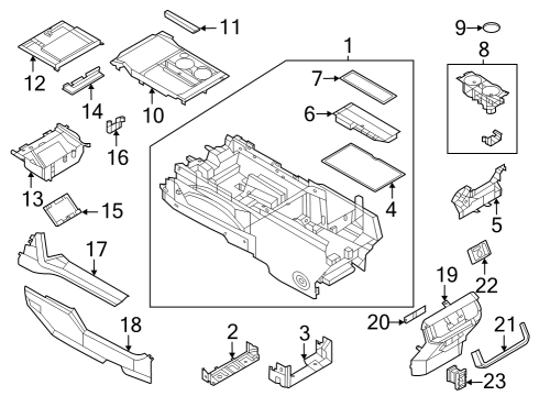 2023 Ford F-150 Lightning Front Console Diagram 2
