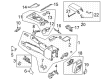 Diagram for Ford Bronco Center Console Base - M2DZ-78045A36-AB