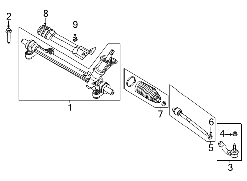 LX6Z-3504-X Ford Rack And Pinion Steering Gear