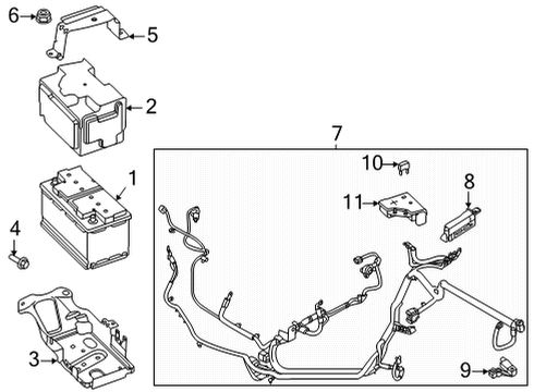 P2DZ-14300-H Ford Battery To Battery Cable Assembly