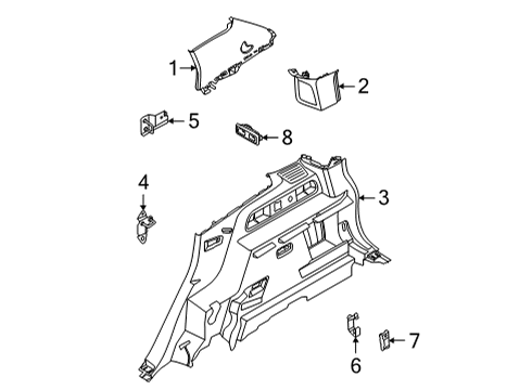 M1PZ-7831012-GC Ford Quarter Trim Assembly
