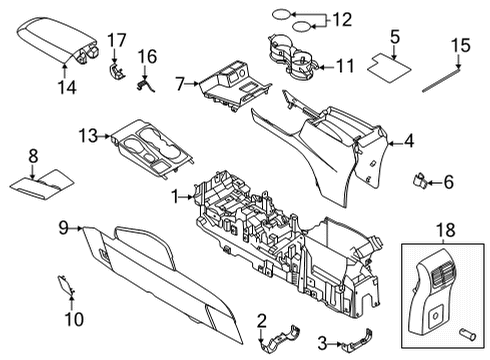 LJ6Z-7804608-AB Ford Console Panel Assembly