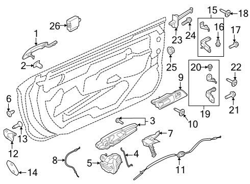 PR3Z-6322600-CB Ford Door Handle Assembly Inner