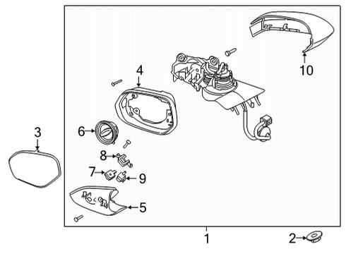 Ford PJ7Z-17682-ECPTM Mirror Assembly Rear View Outer PJ7Z-17682-ECPTM Ford Mirror Assembly Rear View Outer
