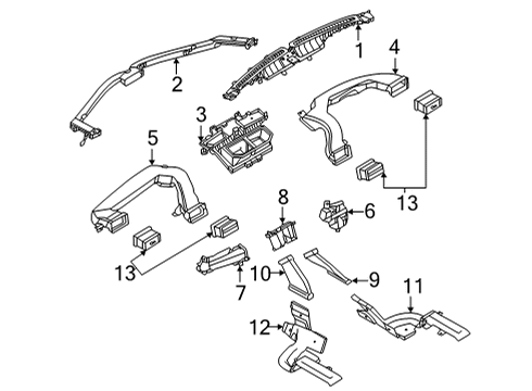 NZ6Z-19893-BE Ford Air Vent Louvre Assembly