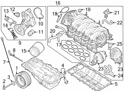 P2GZ-6337-B Ford BEARING - CRANKSHAFT MAIN THRU
