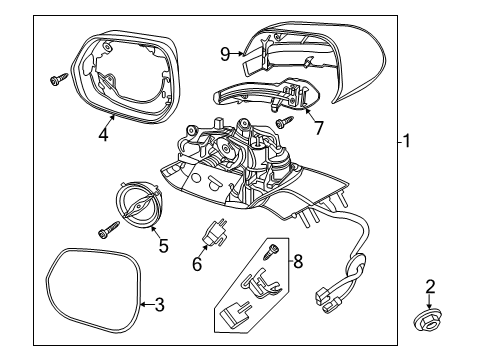 RC5Z-17682-CBPTM Ford Mirror Assembly Rear View Outer