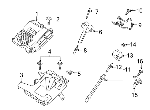 R1MZ-12A659-A Ford BRACKET - ENGINE CONTROL MODUL