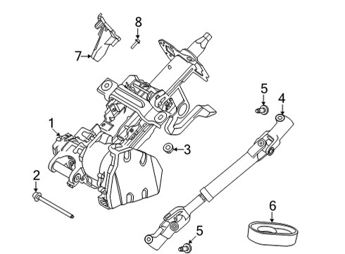 SJ9Z-3C529-A Ford Steering Column Assembly