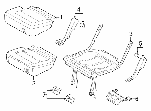 P2DZ-9863804-HA Ford Rear Seat Cushion Cover Assembly