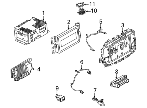 SL3Z-18C858-BA Ford Radio Control Panel
