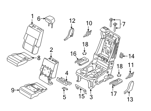 LB5Z-78611A08-DK Ford Head Rest Assembly