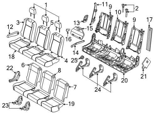 2025 Ford Transit 350 HD Second Row Seats Diagram 4
