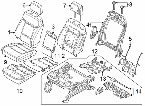2025 Ford F-250 Super Duty Driver Seat Components Diagram 3