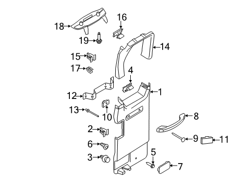 COVER - DOOR INNER PANEL Diagram for EK4Z-6127419-AF
