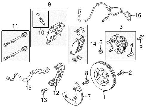 2019 Ford Police Interceptor Utility Rotor Assembly Diagram for EU2Z-1V125-B