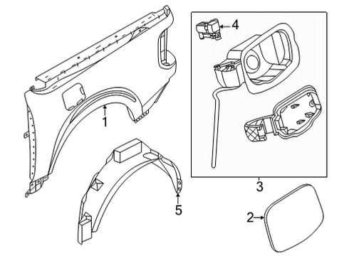 2024 Ford Maverick Fuel Tank Filler Pip Housing Diagram for NZ6Z-6027936-C