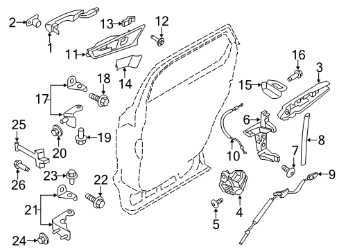 2023 Ford Edge Hinge Assembly Diagram for FT4Z-5826800-B
