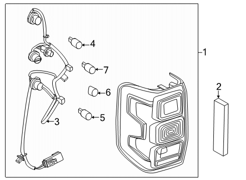 2024 Ford Ranger Lamp Socket And Wire Assembly Diagram for N1WZ-13412-AA