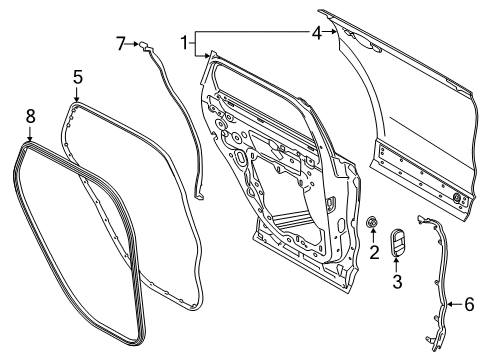 2021 Lincoln Corsair Weatherstrip Diagram for LJ7Z-7825324-C