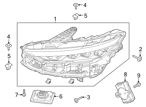 2023 Ford Mustang Mach-E Headlamp Leveling Control And Actuator Diagram for ML3Z-13K198-B