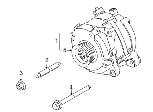 2025 Ford Bronco Alternator Assembly Diagram for MB3Z-10346-N