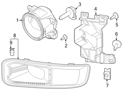 2023 Ford F-350 Super Duty Bumper Bar Moulding Diagram for PC3Z-17C754-AA